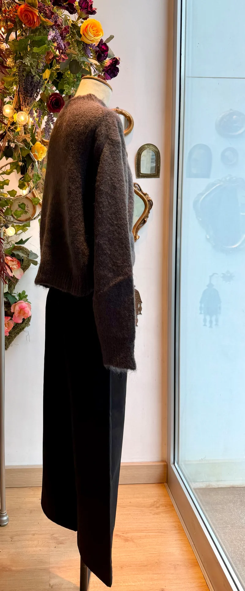 cardigan en mohair à motif loup
