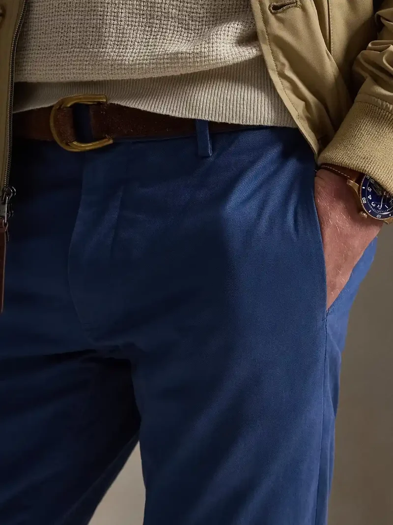Pantalon chino Ralph Lauren marine en coton stretch