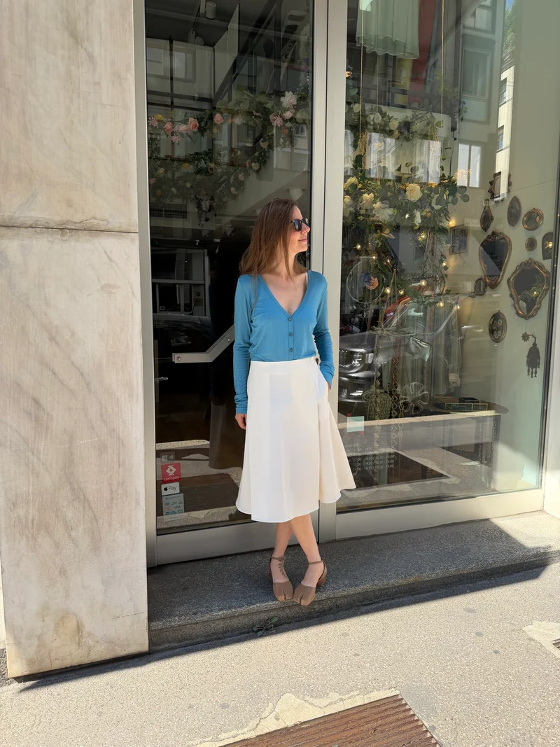 Gilet bleu céruléen Sironi
