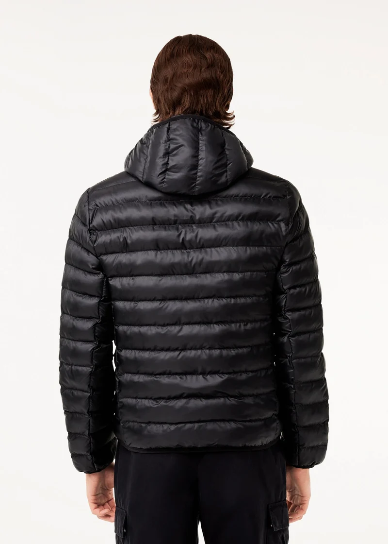 Doudoune à capuche Lacoste noire