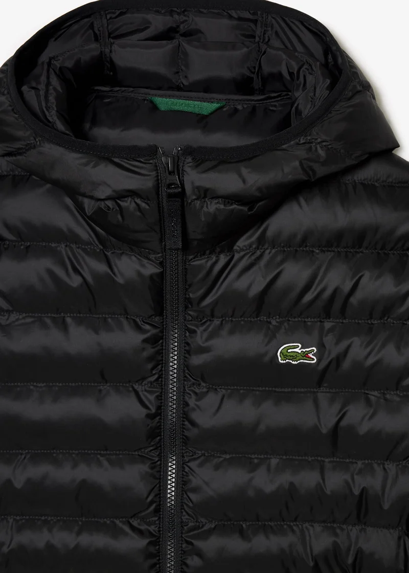 Doudoune à capuche Lacoste noire