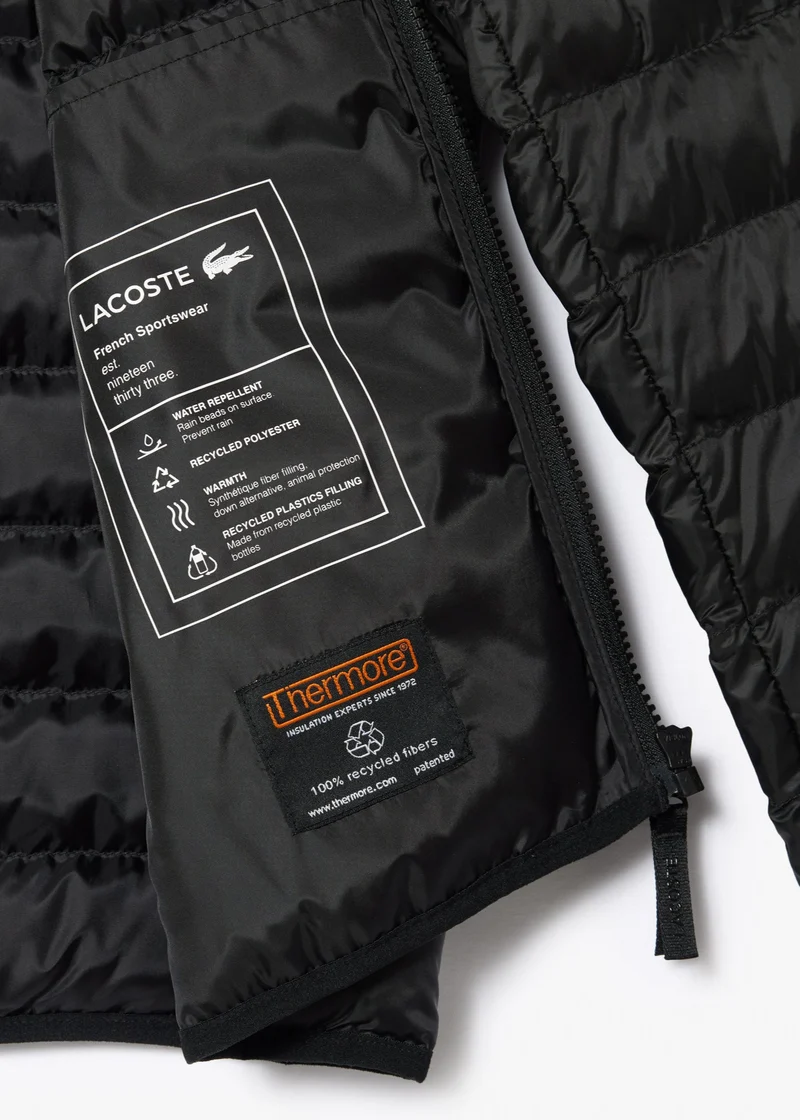 Doudoune à capuche Lacoste noire