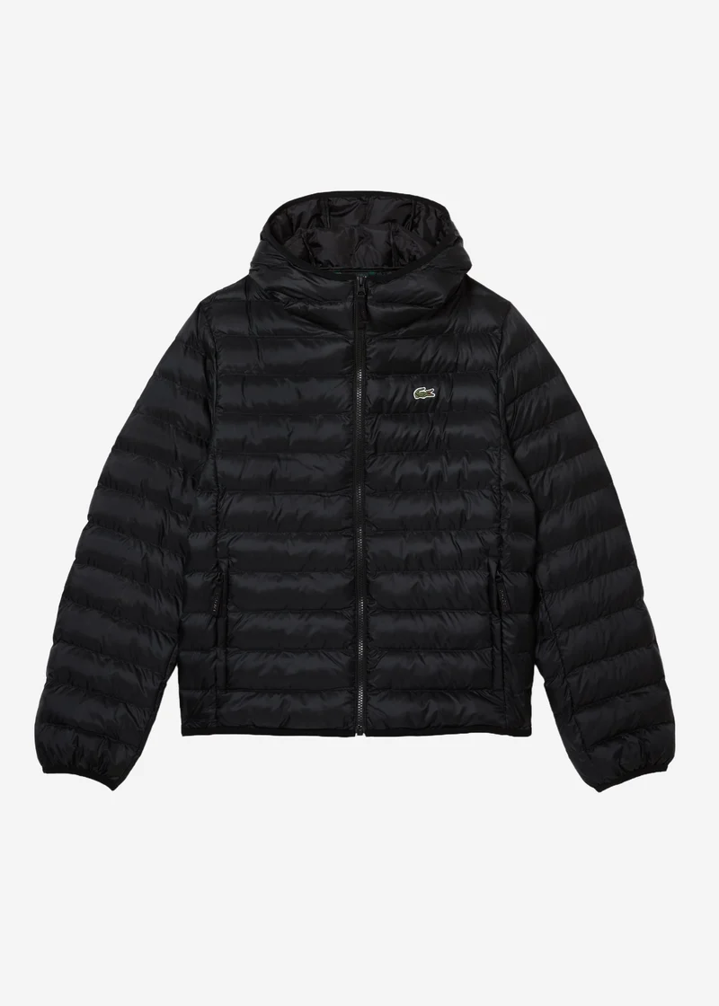 Doudoune à capuche Lacoste noire