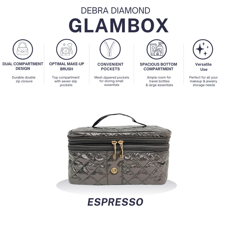 Debra Diamond Cosmetic Glambox | Espresso