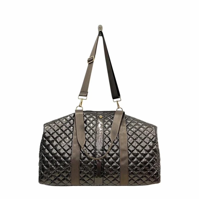 Diamond Quilted Weekender Duffel Bag | Espresso