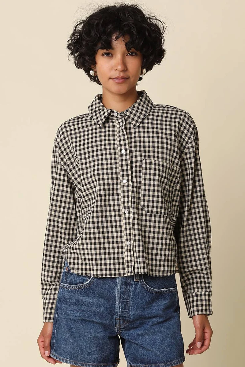 Gingham Button-Up Shirt
