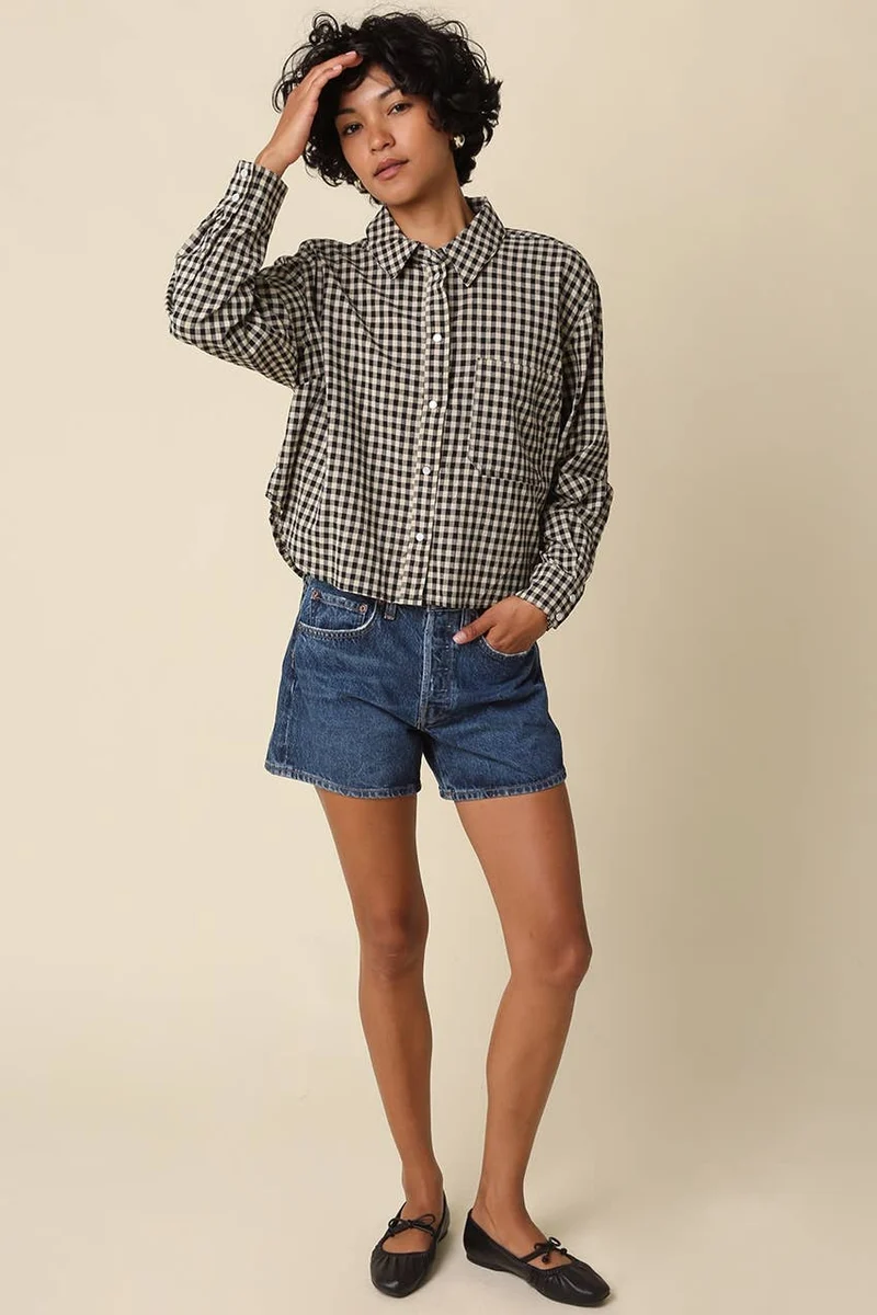 Gingham Button-Up Shirt