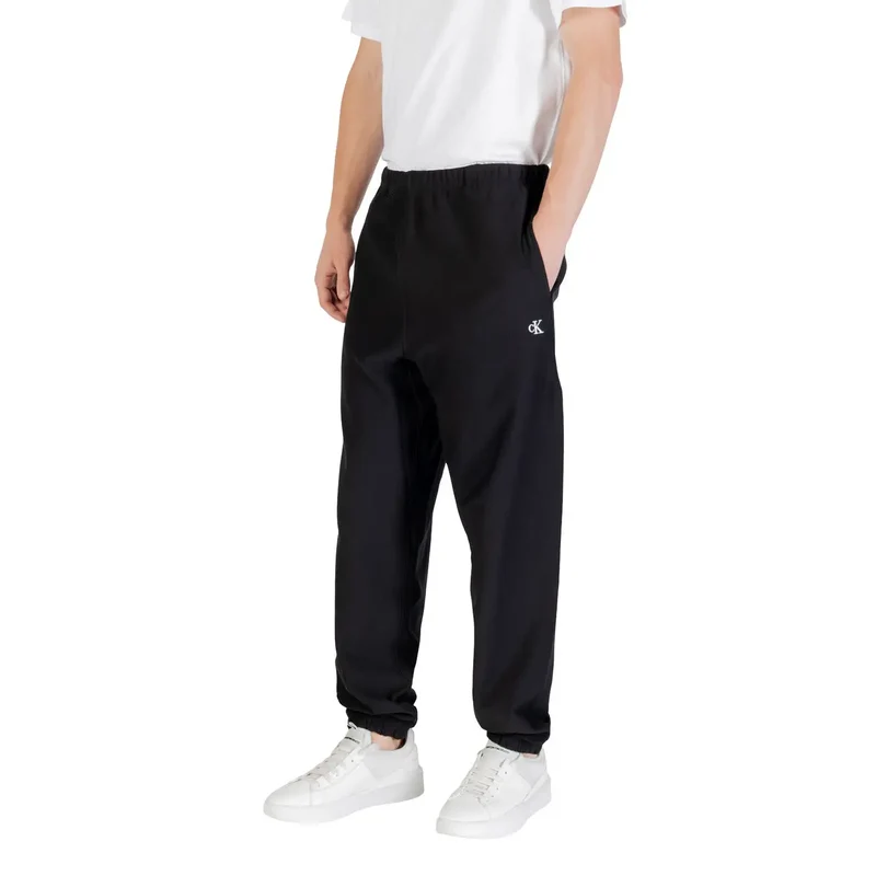 Pantalon de survêtement noir Calvin Klein avec poignets élastiques