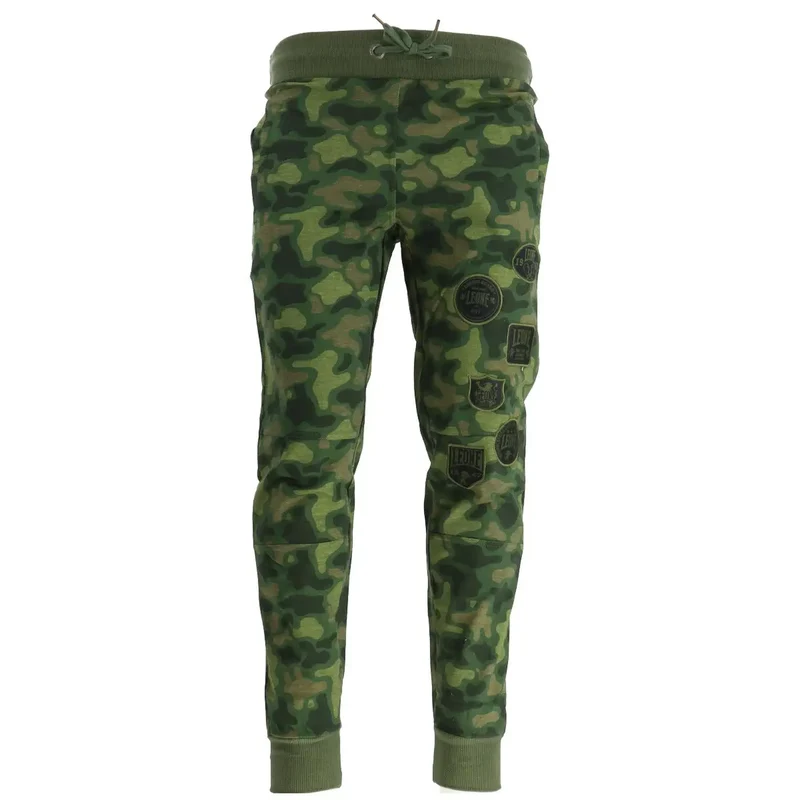 Pantalon de survêtement à motifs camouflage avec écussons