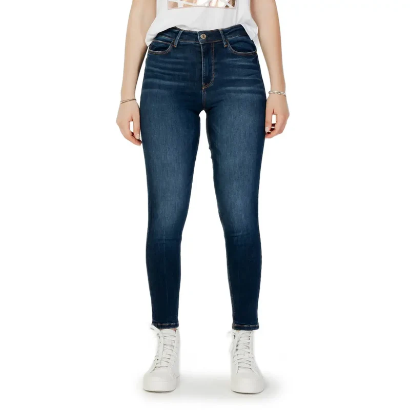 Jean skinny foncé délavé