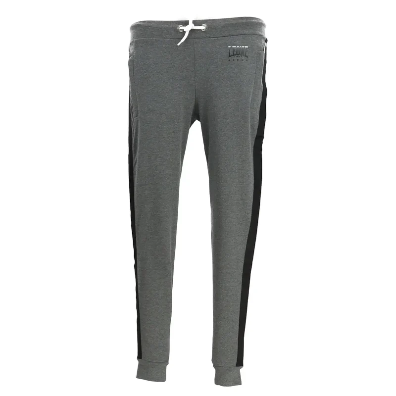 Pantalon de survêtement gris avec bandes latérales noires