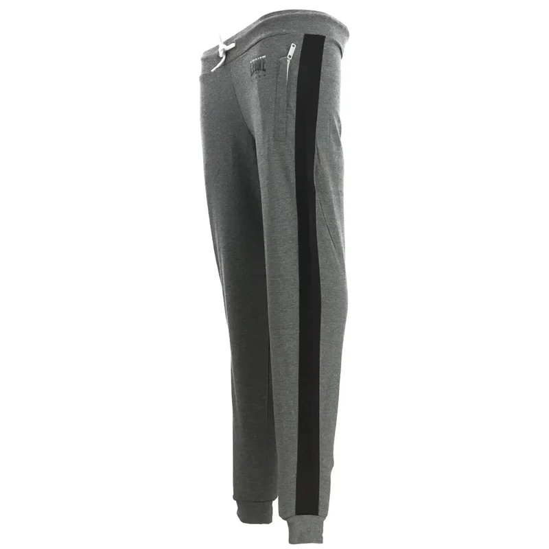 Pantalon de survêtement gris avec bandes latérales noires
