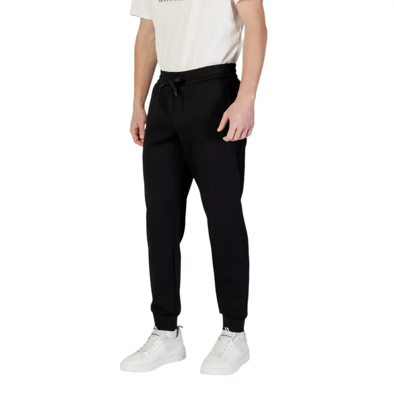 Armani Exchange Hommes Pantalon à lacets uni noir