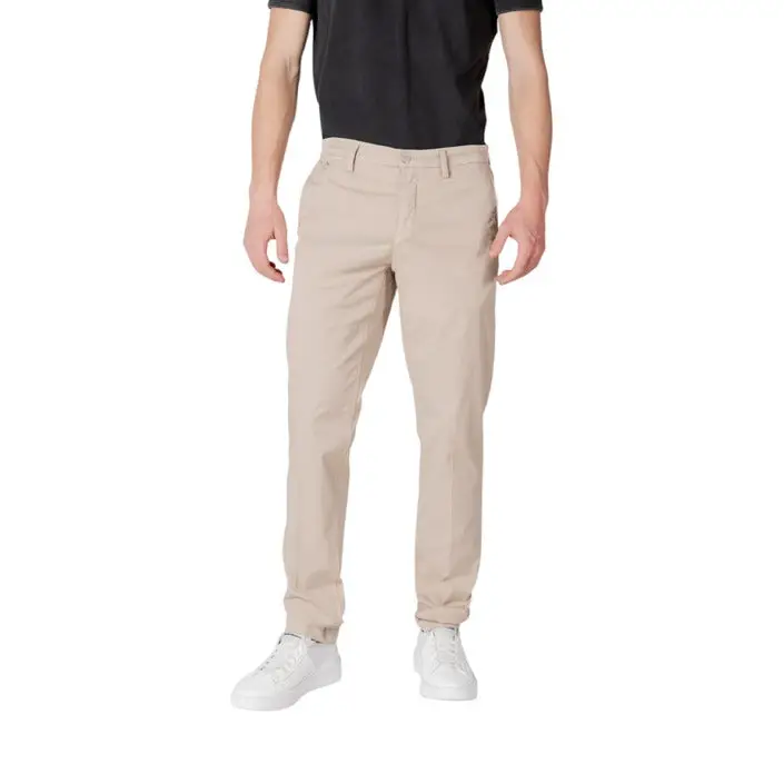 Replay Hommes Pantalon beige avec fermeture à glissière et boutons