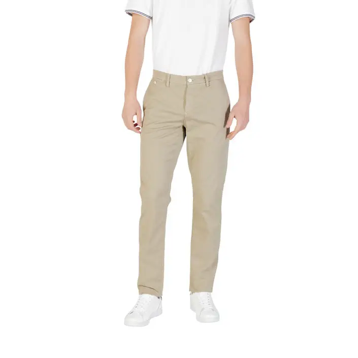 Replay Hommes Pantalon beige avec fermeture à glissière et boutons