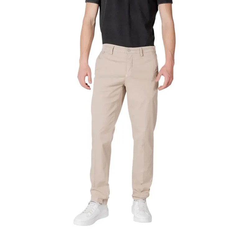 Replay Hommes Pantalon beige avec fermeture à glissière et boutons
