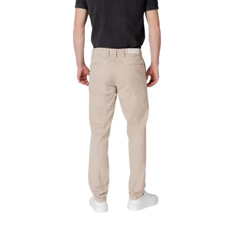 Replay Hommes Pantalon beige avec fermeture à glissière et boutons