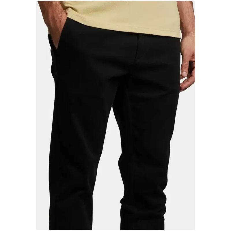 Lyle & Scott Hommes Pantalon noir en coton mélangé