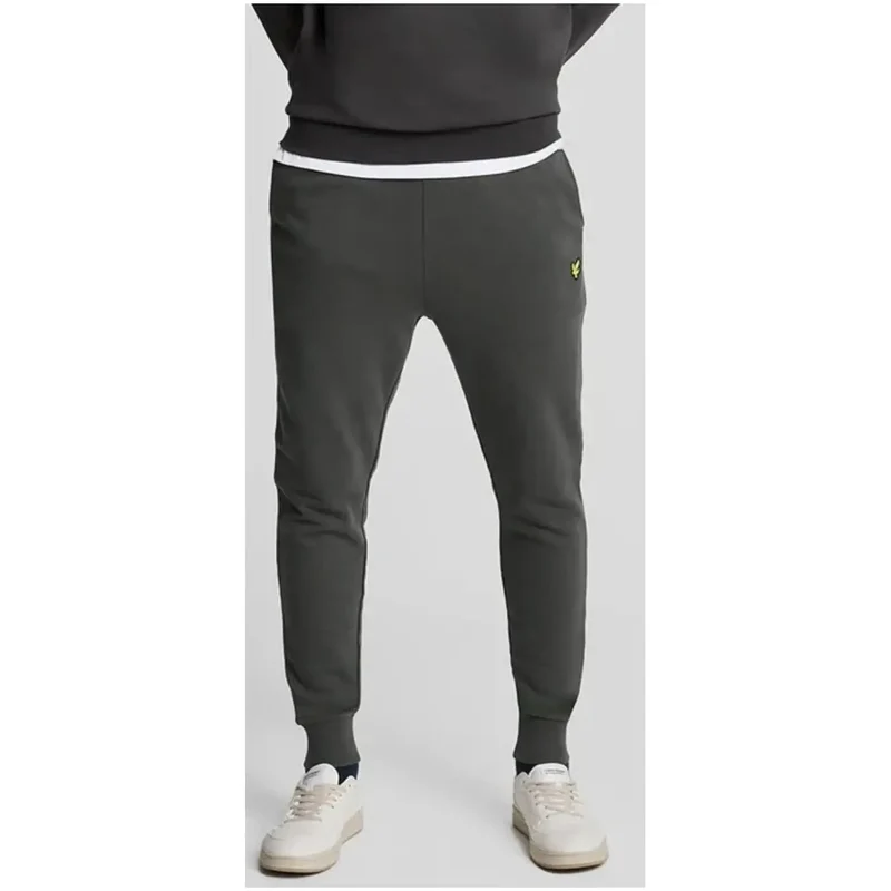 Lyle & Scott Hommes - Pantalon en coton gris avec poches sur le devant