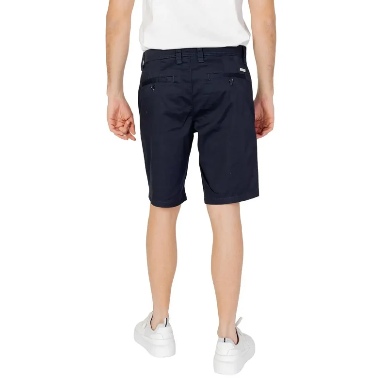 Armani Exchange Hommes - Short bleu en coton mélangé