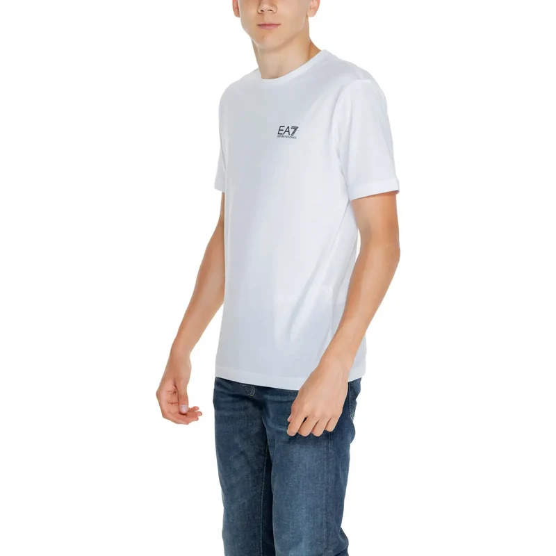 T-shirt en coton blanc EA7 pour homme