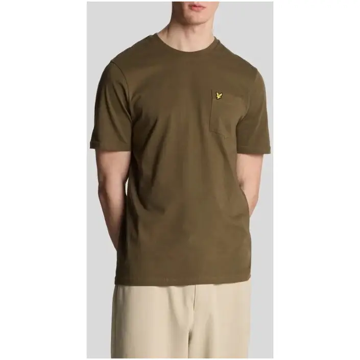 Lyle & Scott Hommes - T-shirt imprimé rose avec poches avant