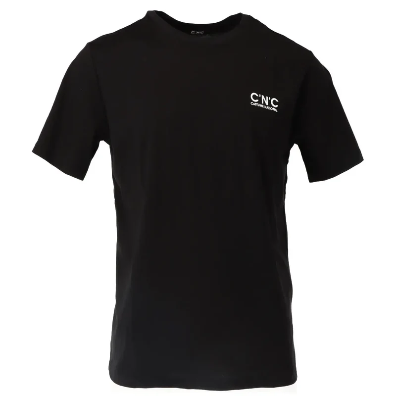 CNC Costume National T-shirt en coton imprimé noir pour hommes