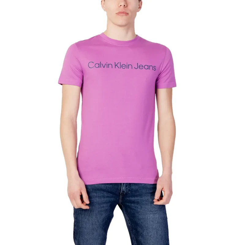 Calvin Klein Jeans T-Shirt violet avec logo pour hommes