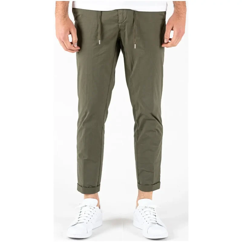 Lyle & Scott Hommes Pantalon vert en coton mélangé avec poches