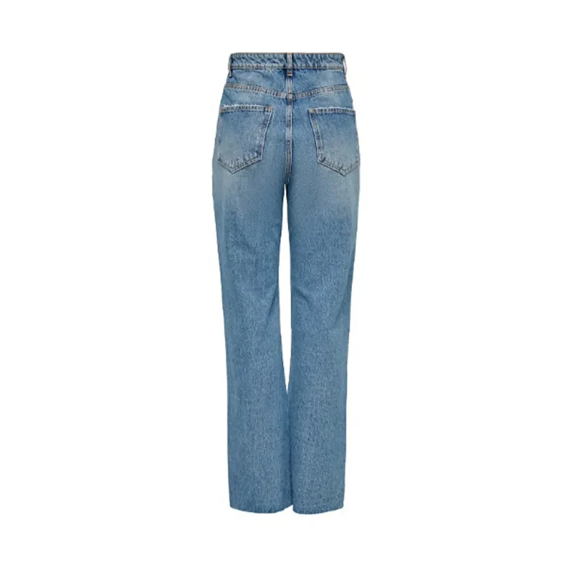 Jeans bleus 100% coton avec poches pour femmes