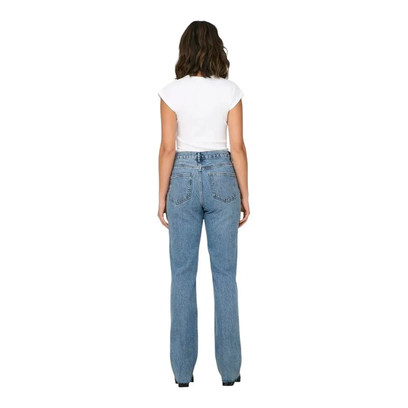 Jeans bleus 100% coton avec poches pour femmes
