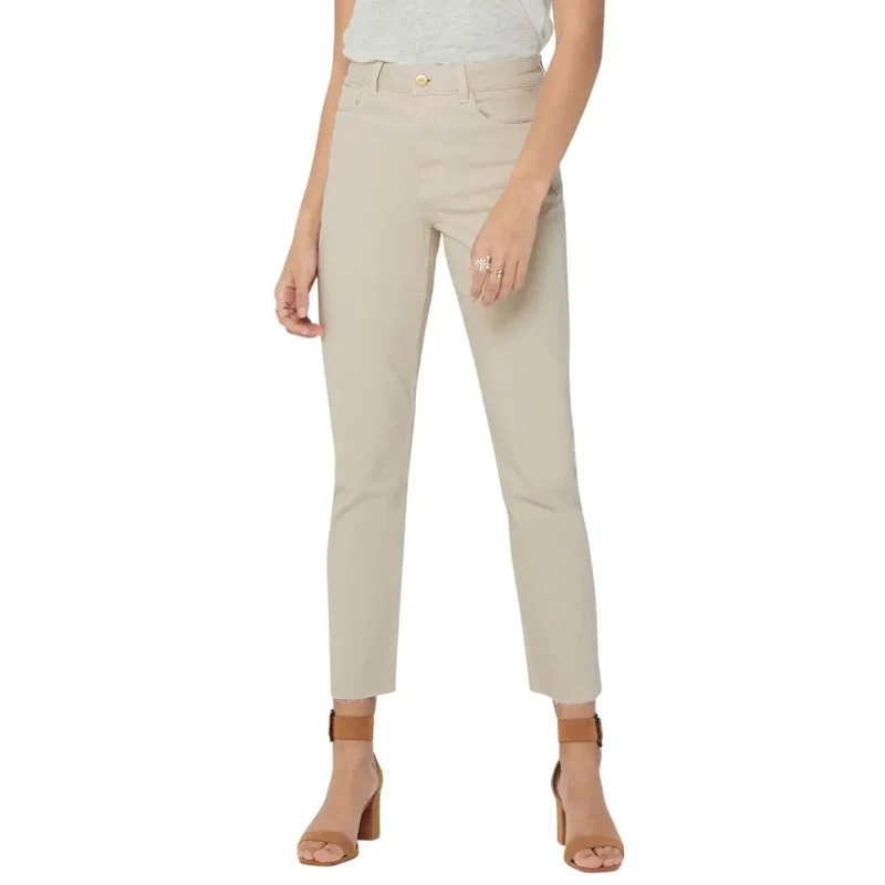 Jeans beige à poches pour femmes