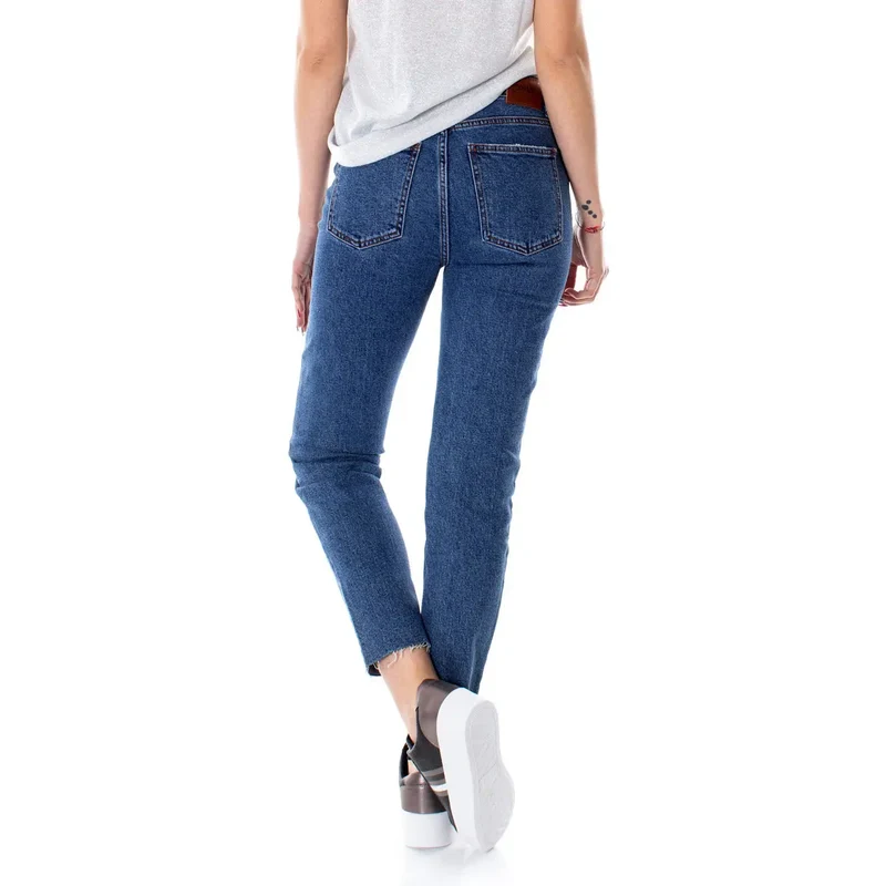 Jeans bleus pour femmes 99% coton 1% élasthanne Lavable en machine