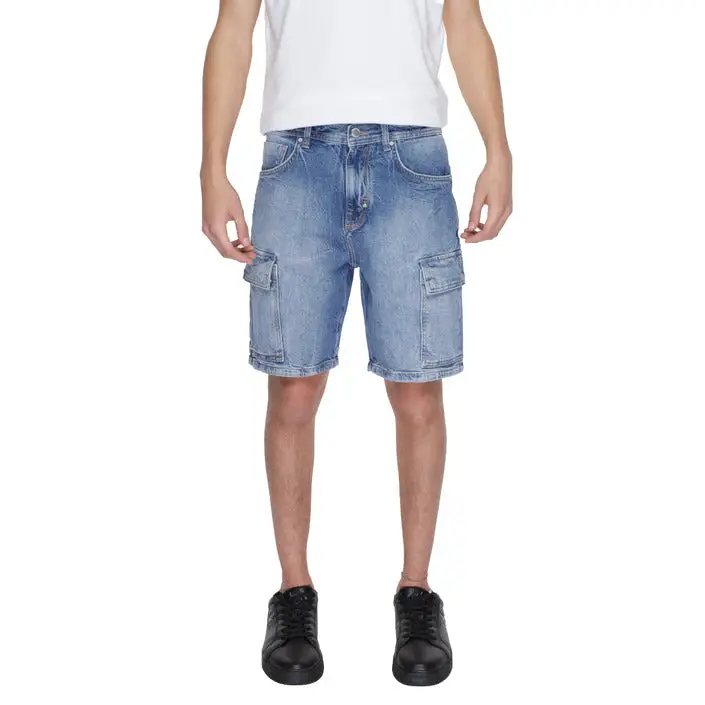 Antony Morato Short bleu à effet usé pour hommes