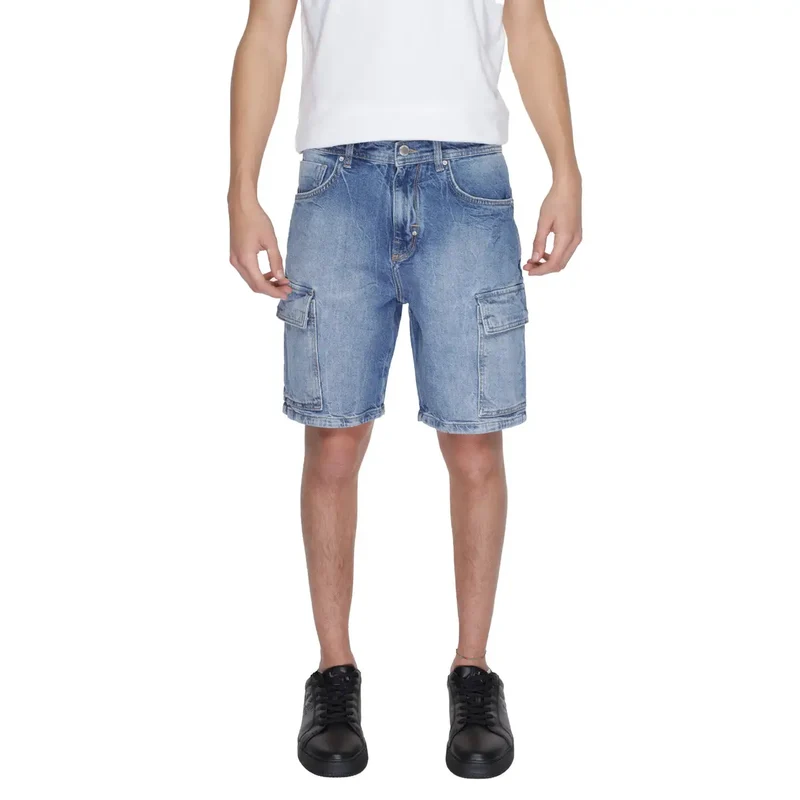Antony Morato Short bleu à effet usé pour hommes