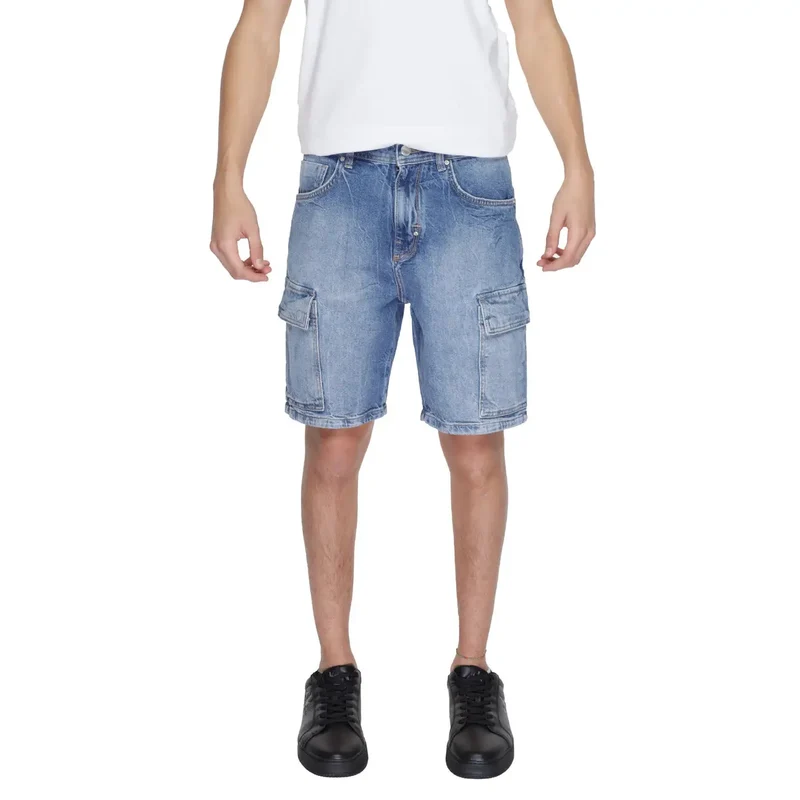 Antony Morato Short bleu à effet usé pour hommes