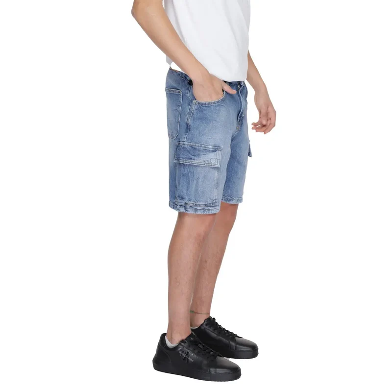 Antony Morato Short bleu à effet usé pour hommes