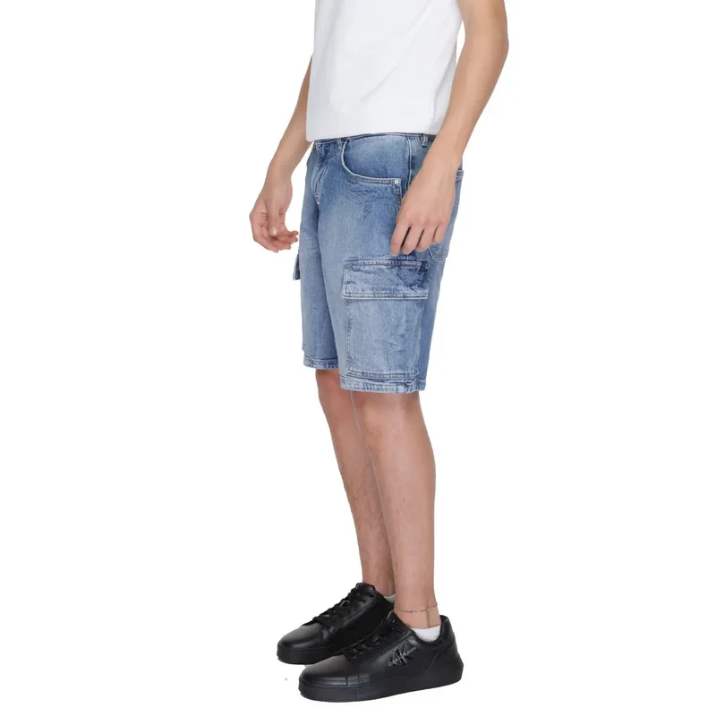 Antony Morato Short bleu à effet usé pour hommes