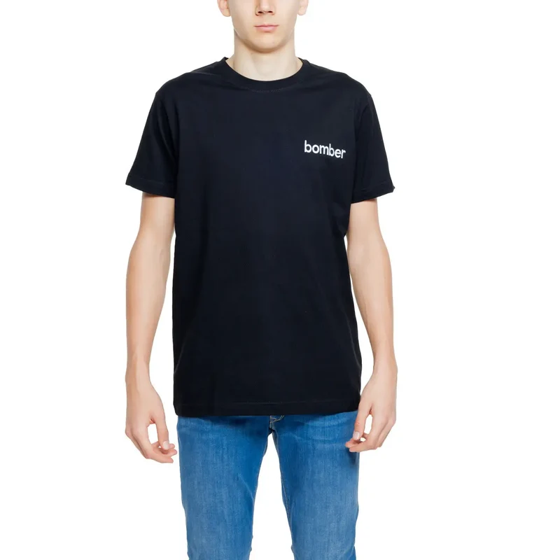 Hydra Clothing T-Shirt noir en coton avec logo Bomber pour hommes