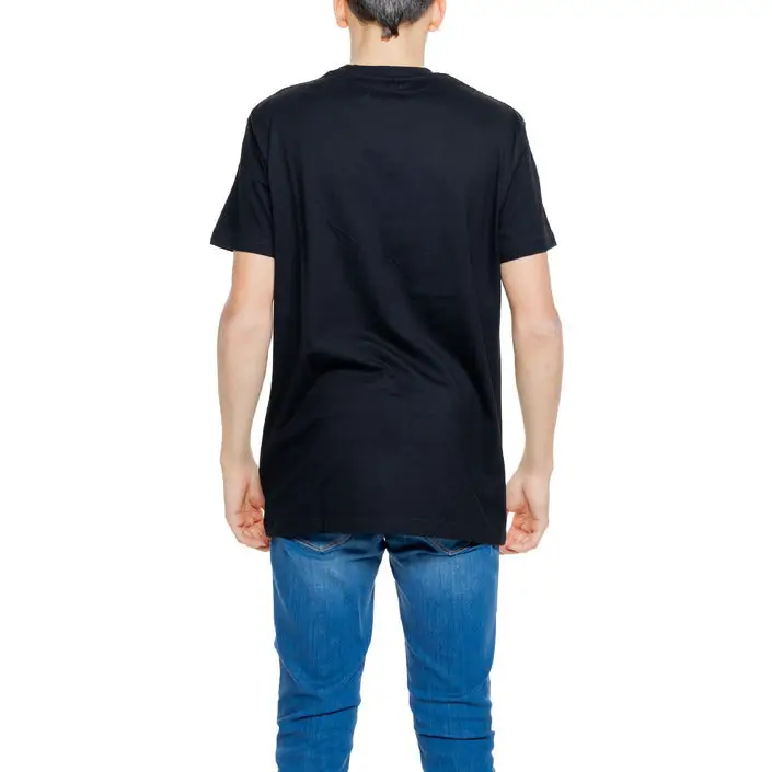 Hydra Clothing T-Shirt noir uni à col rond pour hommes 100% coton