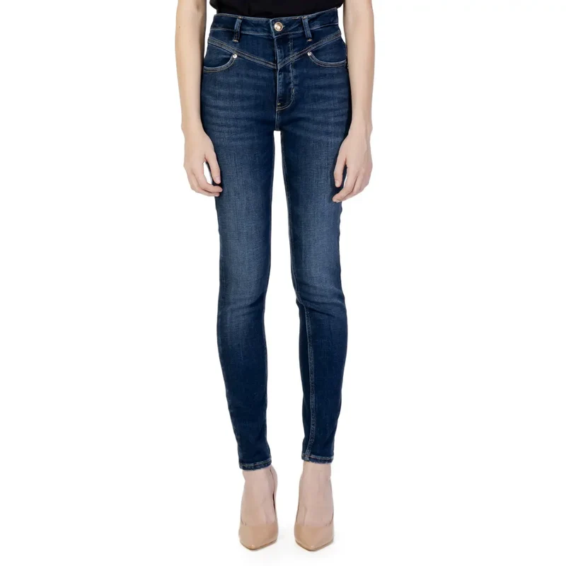 Guess Jeans bleus pour femmes avec fermeture à glissière et boutons
