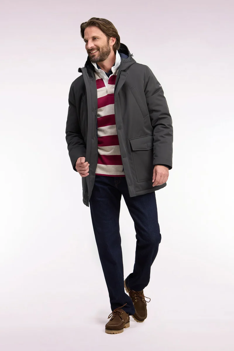 Parka boutonnée kaki