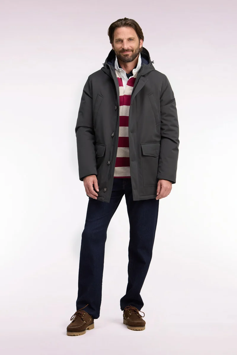 Parka boutonnée kaki