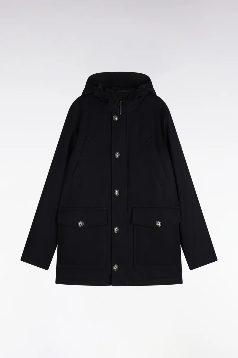 Parka boutonnée noire