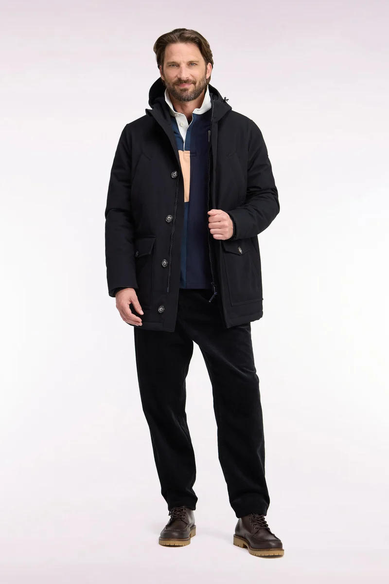 Parka boutonnée noire