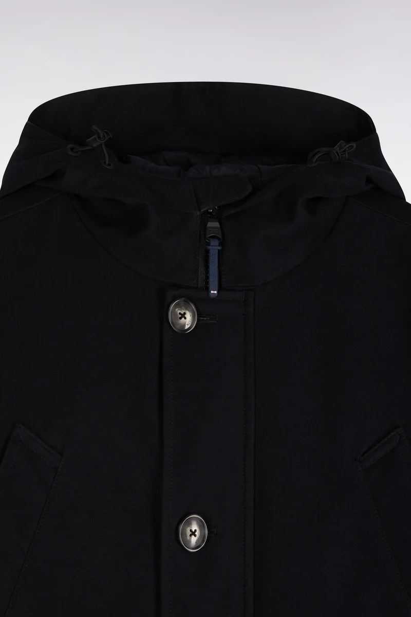 Parka boutonnée noire