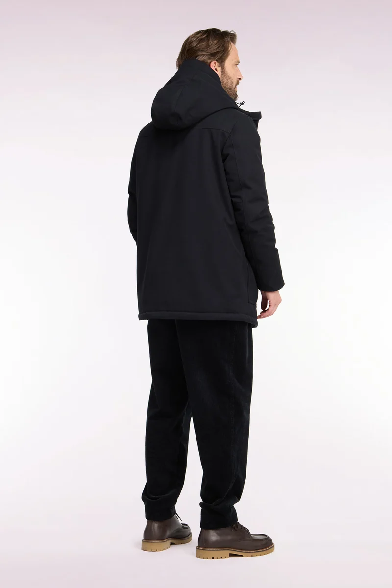 Parka boutonnée noire