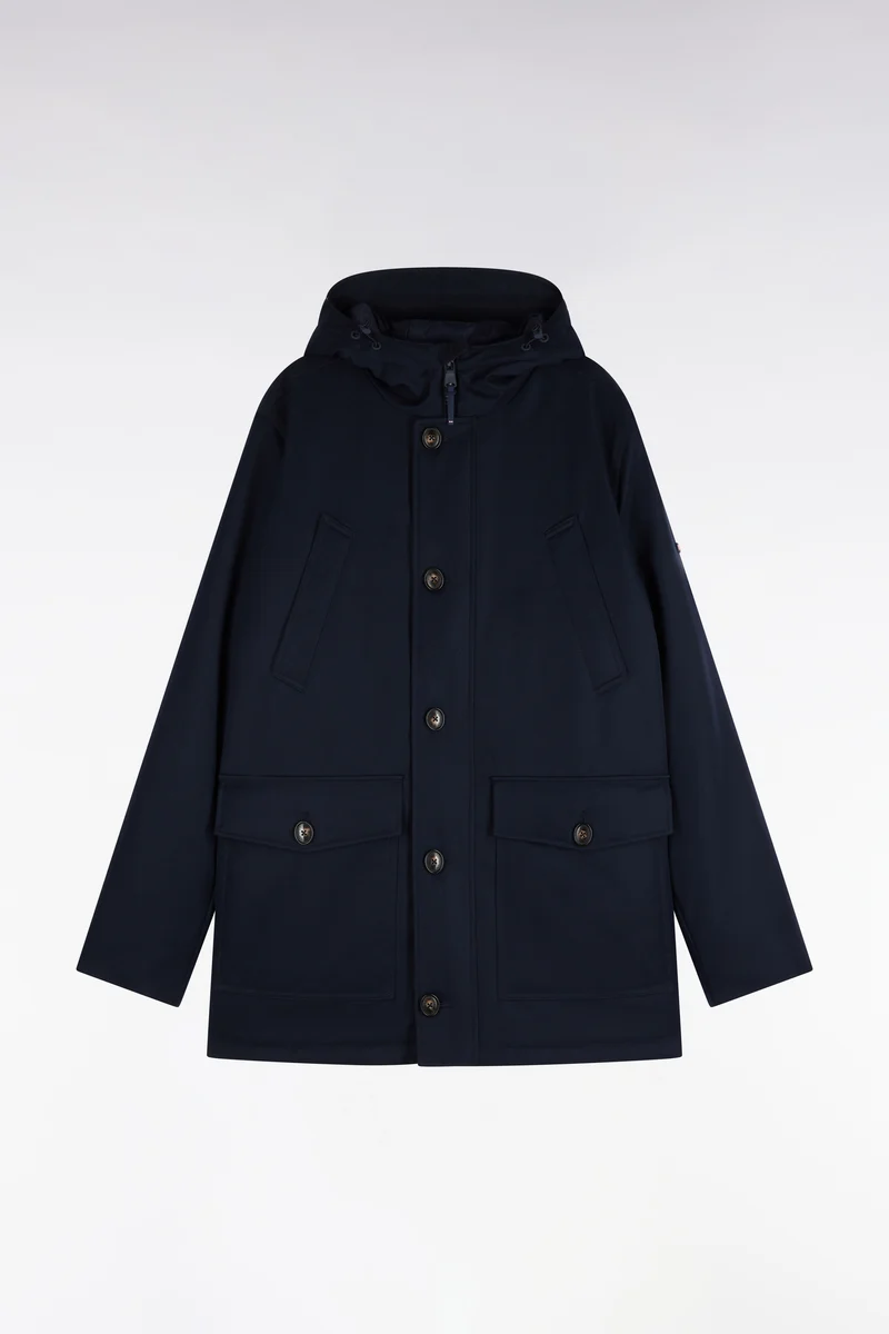 Parka boutonnée marine