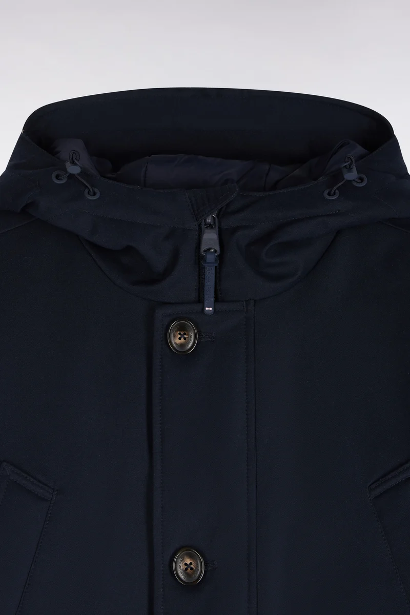 Parka boutonnée marine