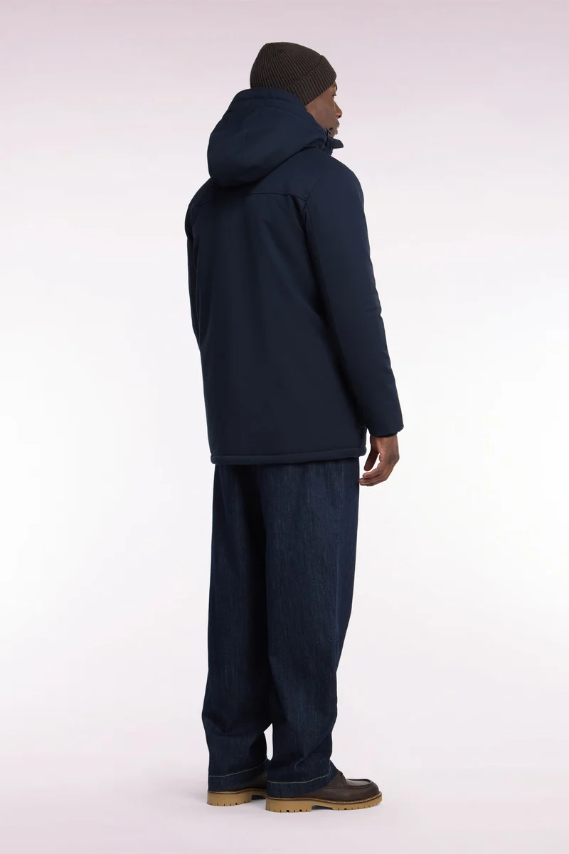 Parka boutonnée marine